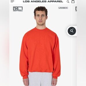 Bright orange heavy fleece crew neck sweatshirt